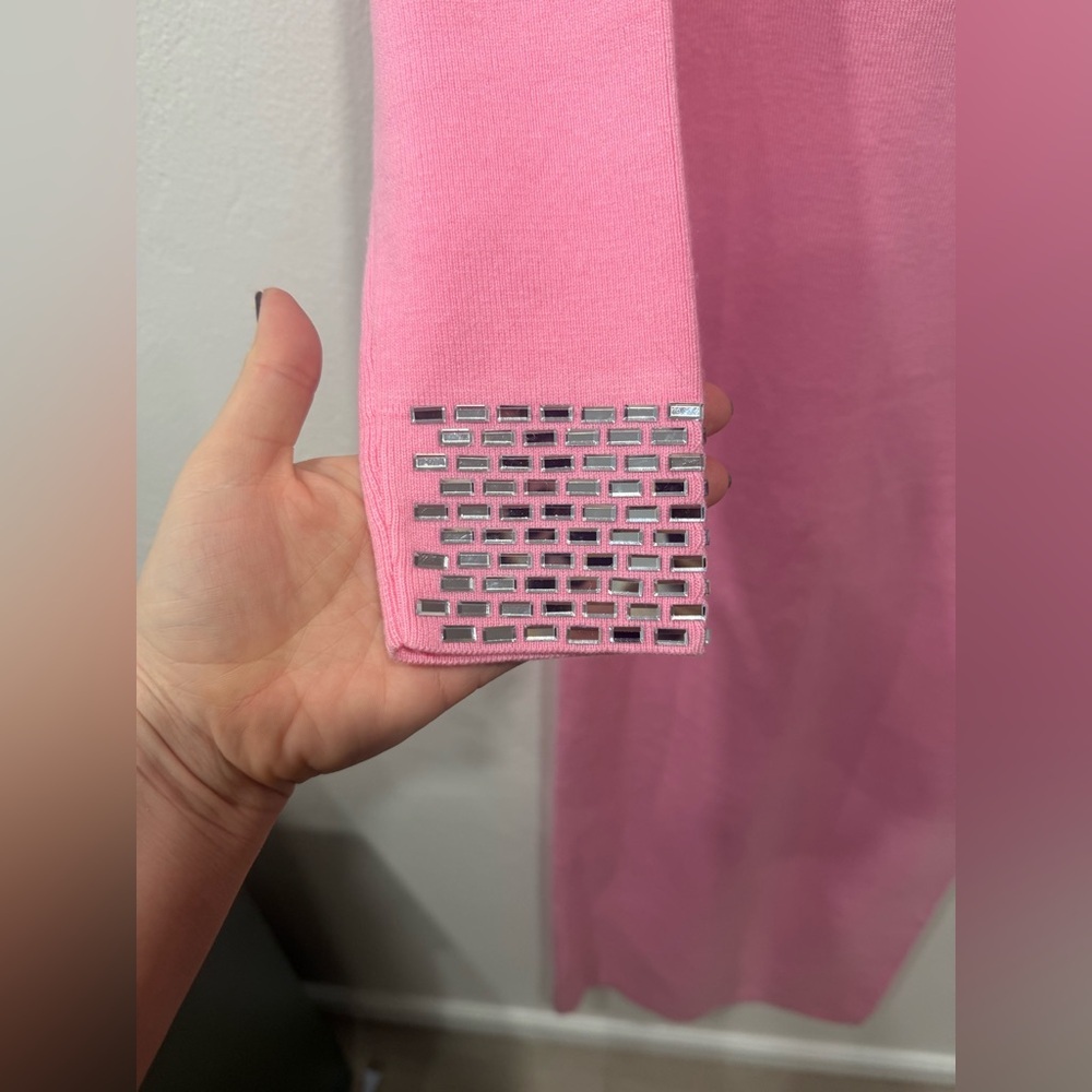 NWT Retrofete Monroe Embellished Knit Dress in Peony Pink size Medium - Picture 10 of 15